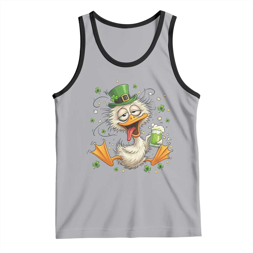 Funny Drunk Irish Duck Tank Top St Patricks Day Gift TS12 Athletic Heather Black Print Your Wear