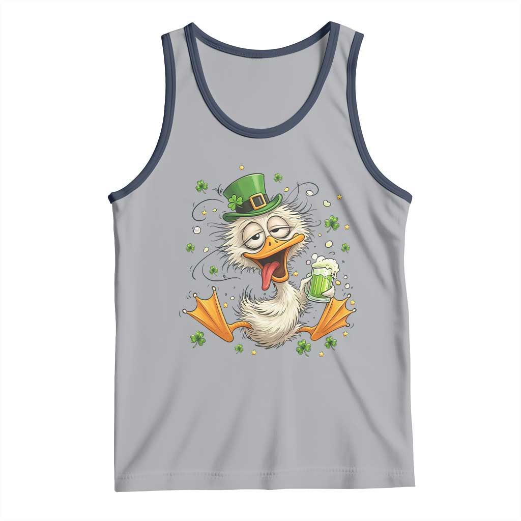 Funny Drunk Irish Duck Tank Top St Patricks Day Gift TS12 Athletic Heather Navy Print Your Wear