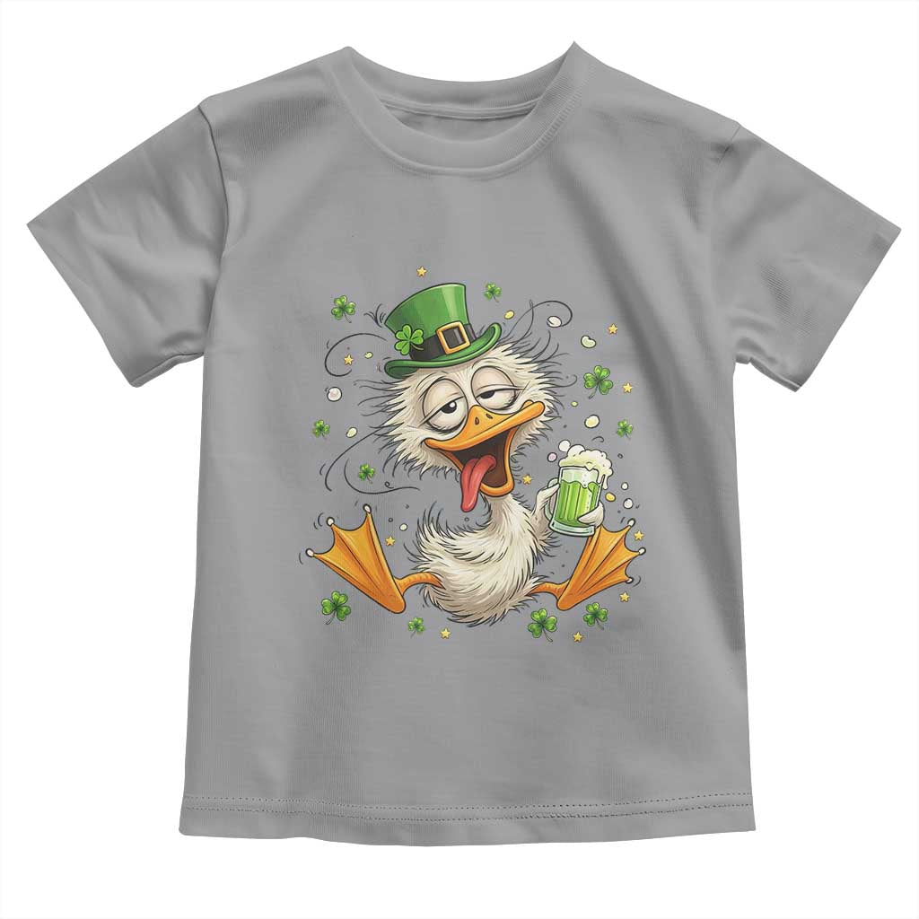 Funny Drunk Irish Duck Toddler T Shirt St Patricks Day Gift TS12 Sport Gray Print Your Wear