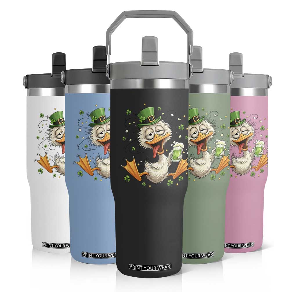 Funny Drunk Irish Duck Flip Straw Tumbler St Patricks Day Gift TS12 Print Your Wear
