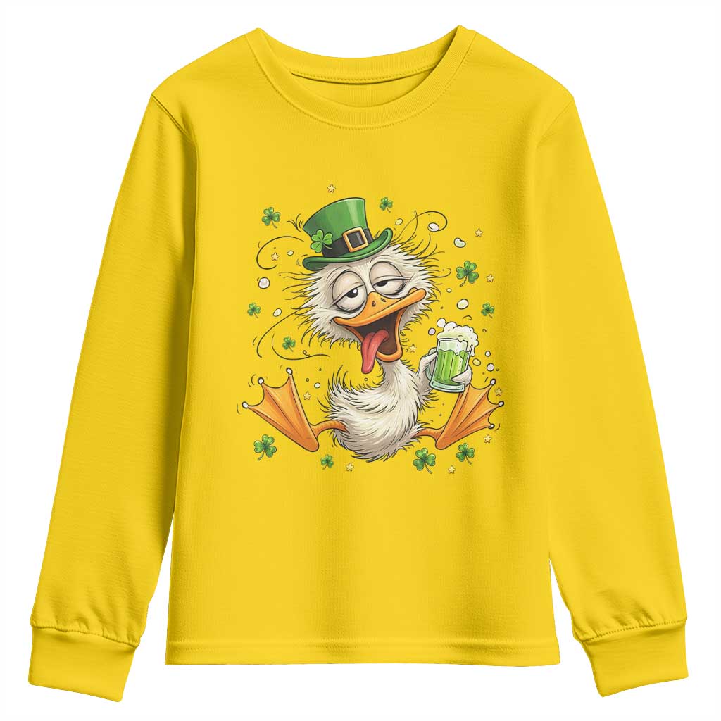 Funny Drunk Irish Duck Youth Sweatshirt St Patricks Day Gift TS12 Daisy Print Your Wear