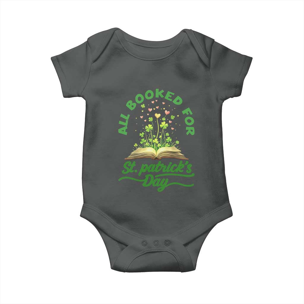 All Booked For St Patricks Day Baby Onesie Irish Reader Gift TS12 Dark Heather Print Your Wear