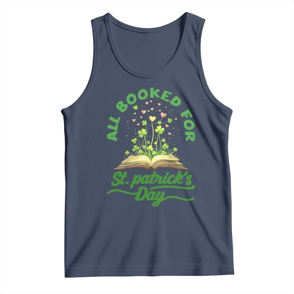 All Booked For St Patricks Day Tank Top Irish Reader Gift TS12 Navy Print Your Wear