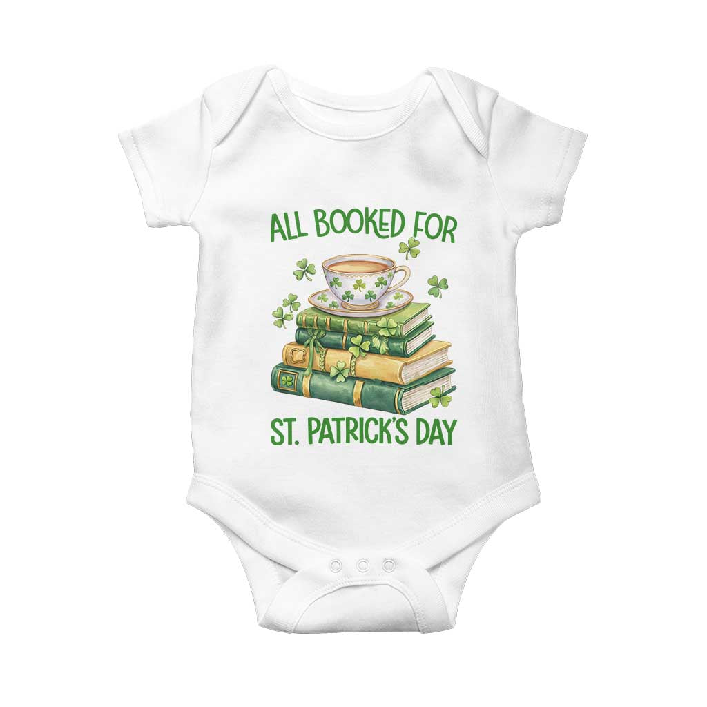 All Booked For St Patricks Day Baby Onesie Gift For Book Lovers TS12 White Print Your Wear