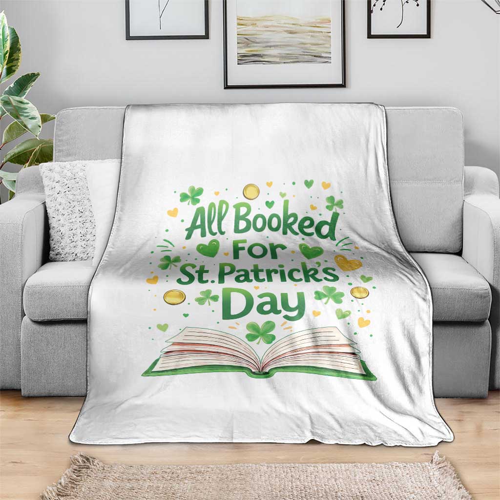 All Booked For St Patricks Day Throw Blanket Irish Bookworm Gift TS12 Print Your Wear