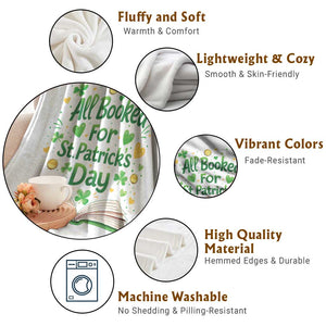 All Booked For St Patricks Day Throw Blanket Irish Bookworm Gift TS12 Print Your Wear