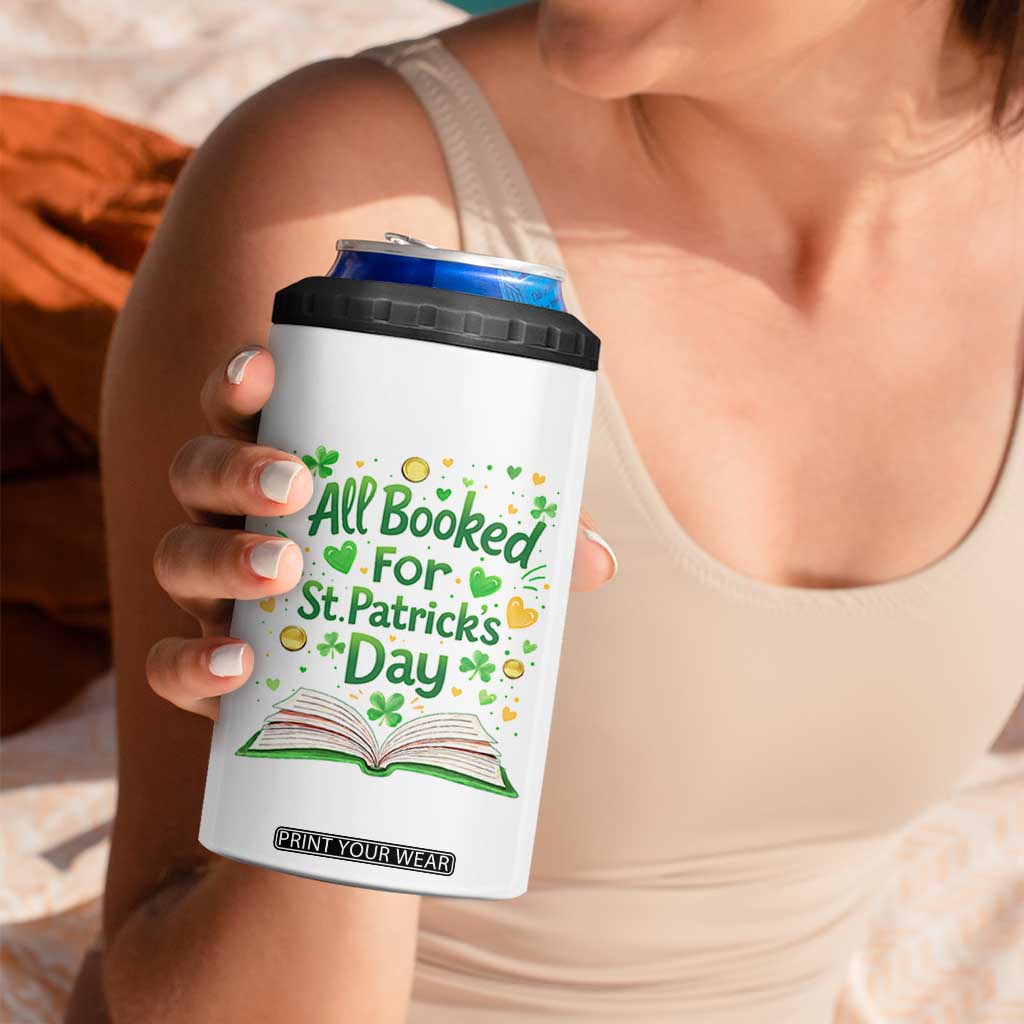 All Booked For St Patricks Day 4 in 1 Can Cooler Tumbler Irish Bookworm Gift TS12 Print Your Wear