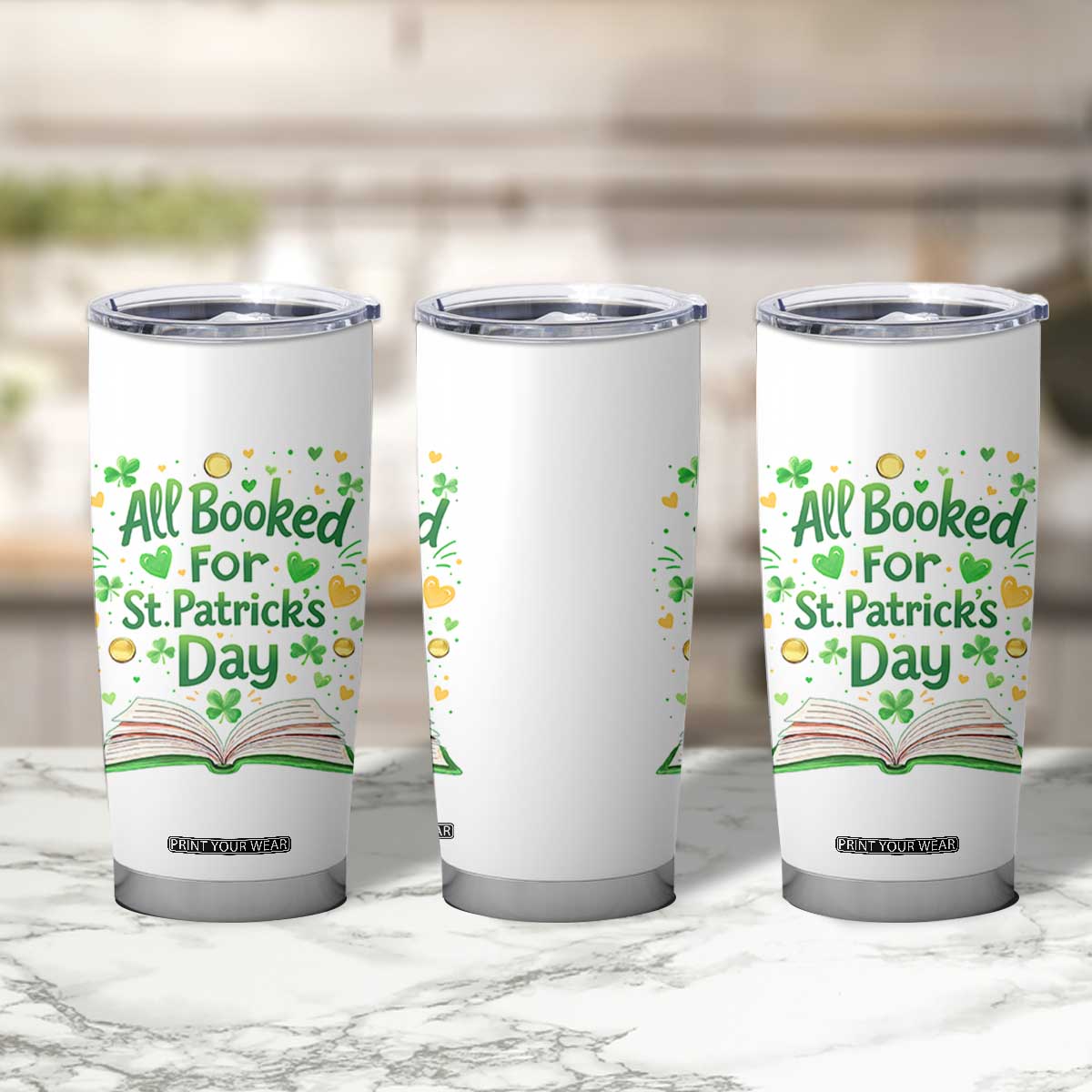 All Booked For St Patricks Day Tumbler Cup Irish Bookworm Gift TS12 Print Your Wear