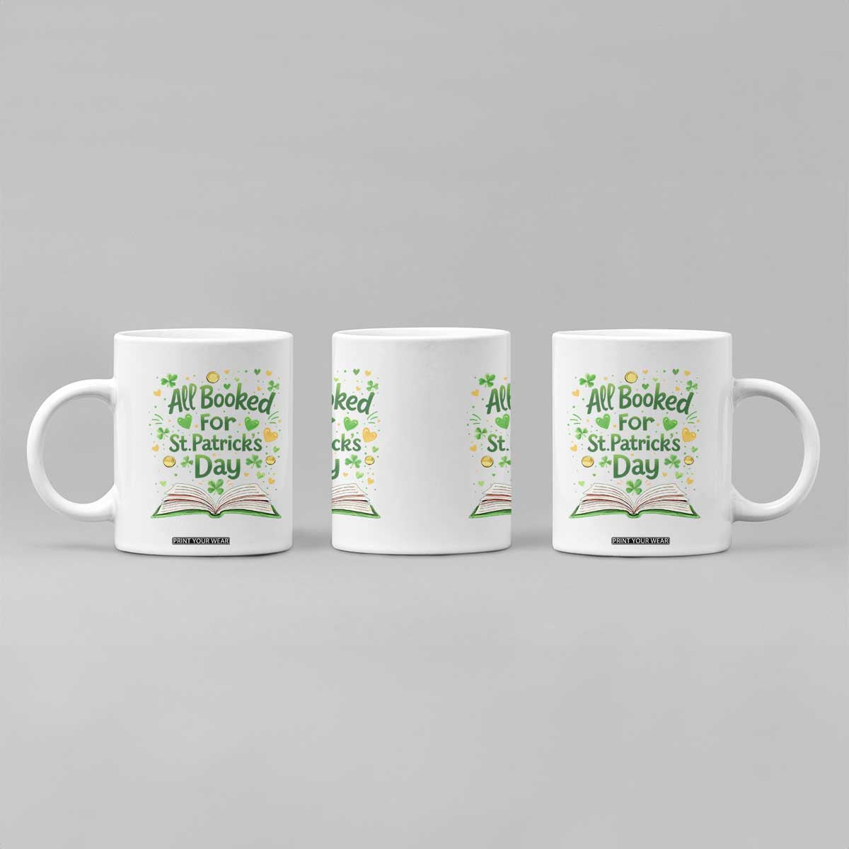 All Booked For St Patricks Day Coffee Mug Irish Bookworm Gift TS12 Print Your Wear