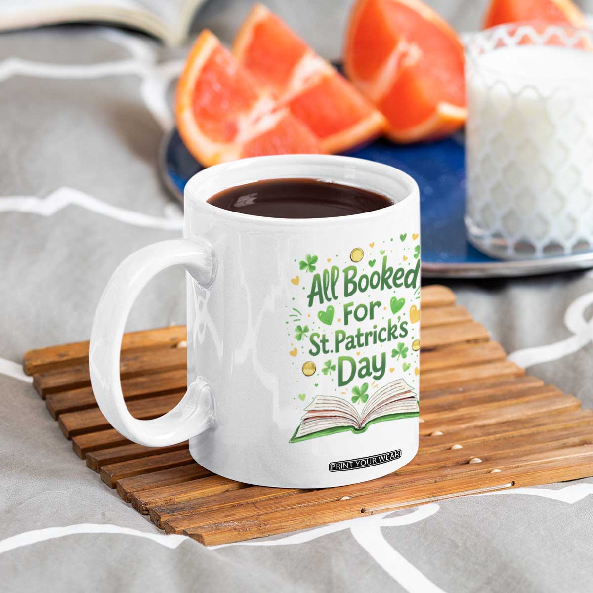 All Booked For St Patricks Day Coffee Mug Irish Bookworm Gift TS12 Print Your Wear