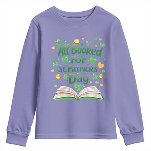 All Booked For St Patricks Day Youth Sweatshirt Irish Bookworm Gift TS12 Violet Print Your Wear