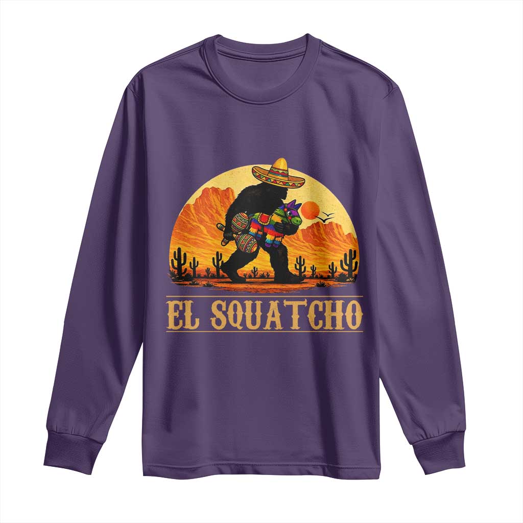 Funny El Squatcho Cinco De Mayo Fiesta Gift Long Sleeve Shirt TS12 Purple Print Your Wear