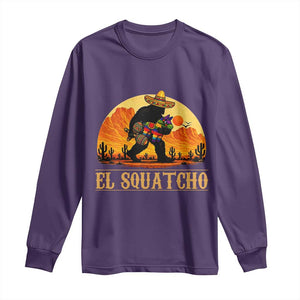 Funny El Squatcho Cinco De Mayo Fiesta Gift Long Sleeve Shirt TS12 Purple Print Your Wear