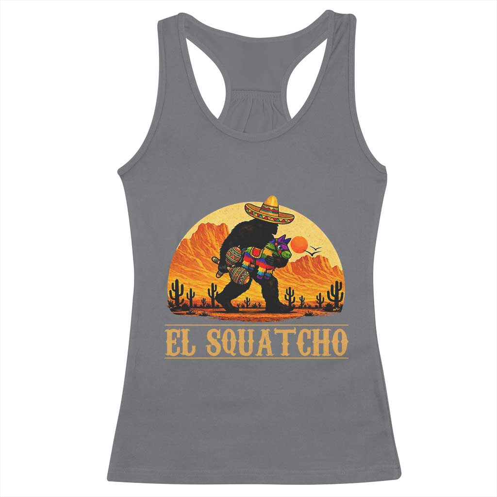 Funny El Squatcho Cinco De Mayo Fiesta Gift Racerback Tank Top TS12 Charcoal Print Your Wear