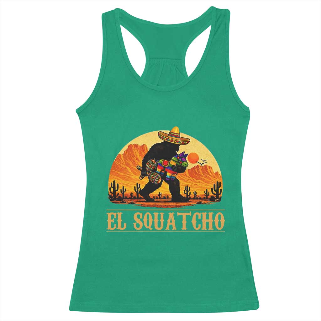 Funny El Squatcho Cinco De Mayo Fiesta Gift Racerback Tank Top TS12 Irish Green Print Your Wear