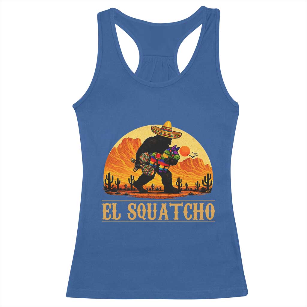 Funny El Squatcho Cinco De Mayo Fiesta Gift Racerback Tank Top TS12 Royal Blue Print Your Wear