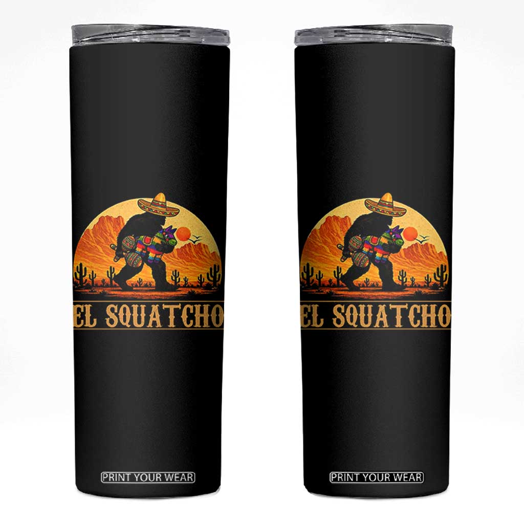 Funny El Squatcho Cinco De Mayo Fiesta Gift Skinny Tumbler TS12 Black Print Your Wear