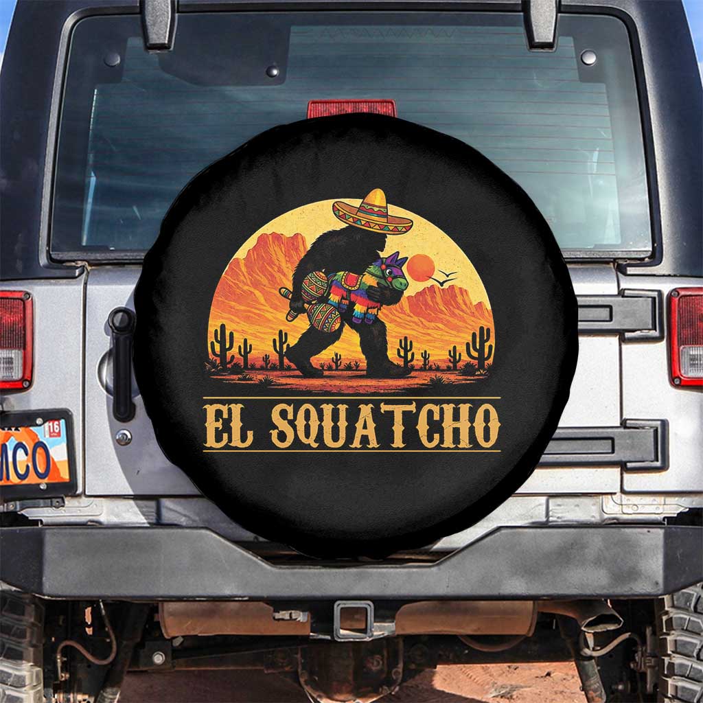 Funny El Squatcho Cinco De Mayo Fiesta Gift Spare Tire Cover TS12 No hole Black Print Your Wear