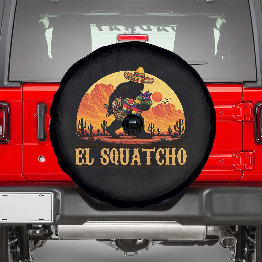 Funny El Squatcho Cinco De Mayo Fiesta Gift Spare Tire Cover TS12 Black Print Your Wear
