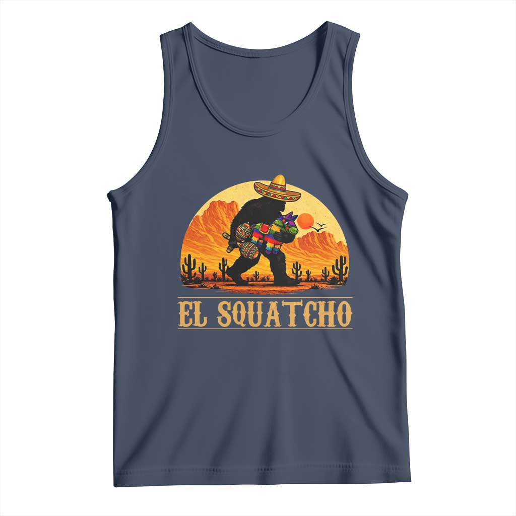 Funny El Squatcho Cinco De Mayo Fiesta Gift Tank Top TS12 Navy Print Your Wear