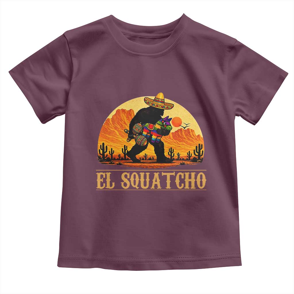 Funny El Squatcho Cinco De Mayo Fiesta Gift Toddler T Shirt TS12 Maroon Print Your Wear