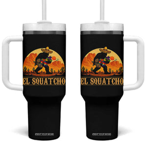 Funny El Squatcho Cinco De Mayo Fiesta Gift Tumbler With Handle TS12 One Size: 40 oz Black Print Your Wear