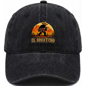 Funny El Squatcho Cinco De Mayo Fiesta Gift Washed Cotton Baseball Cap TS12 Print Your Wear