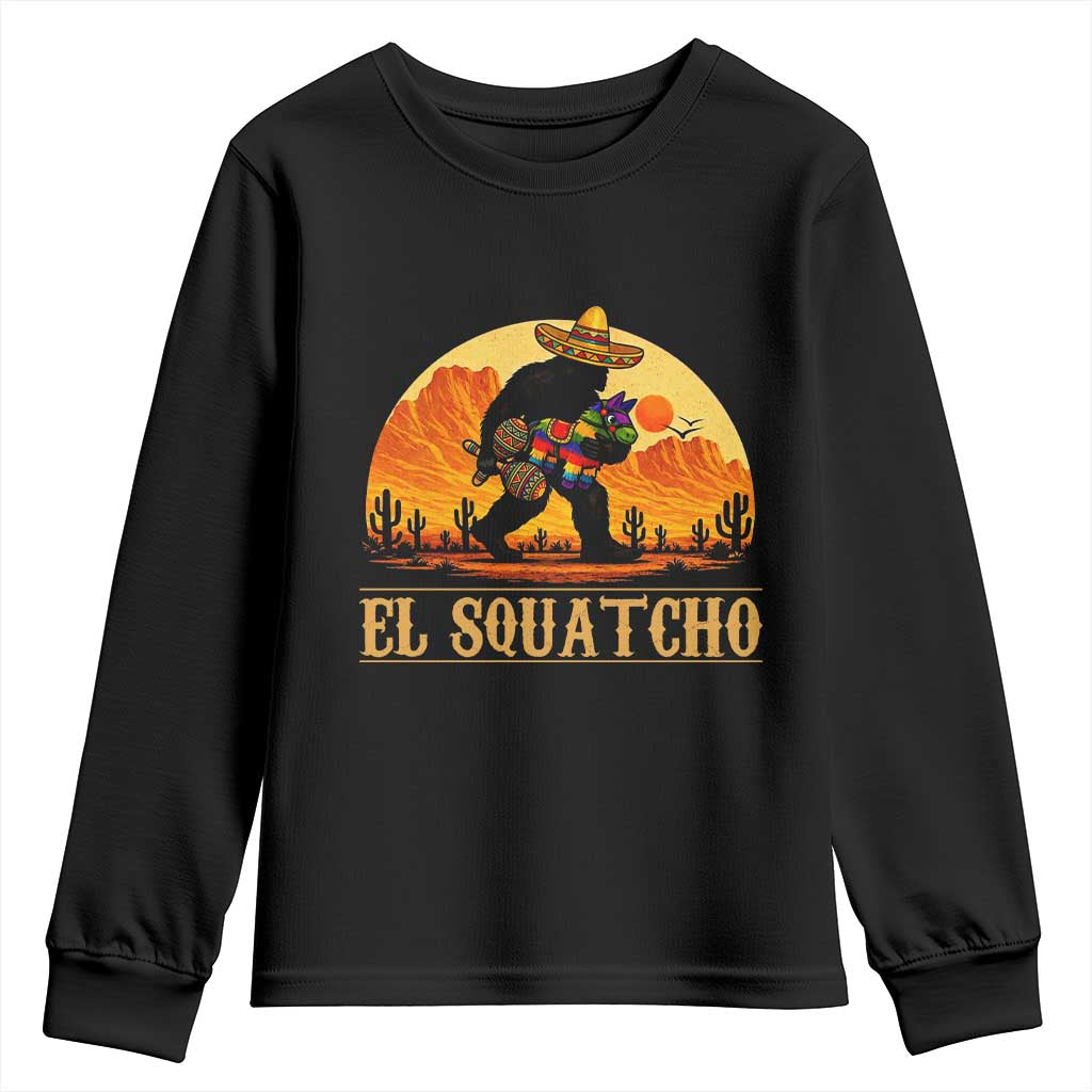 Funny El Squatcho Cinco De Mayo Fiesta Gift Youth Sweatshirt TS12 Black Print Your Wear