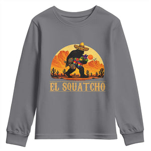 Funny El Squatcho Cinco De Mayo Fiesta Gift Youth Sweatshirt TS12 Charcoal Print Your Wear