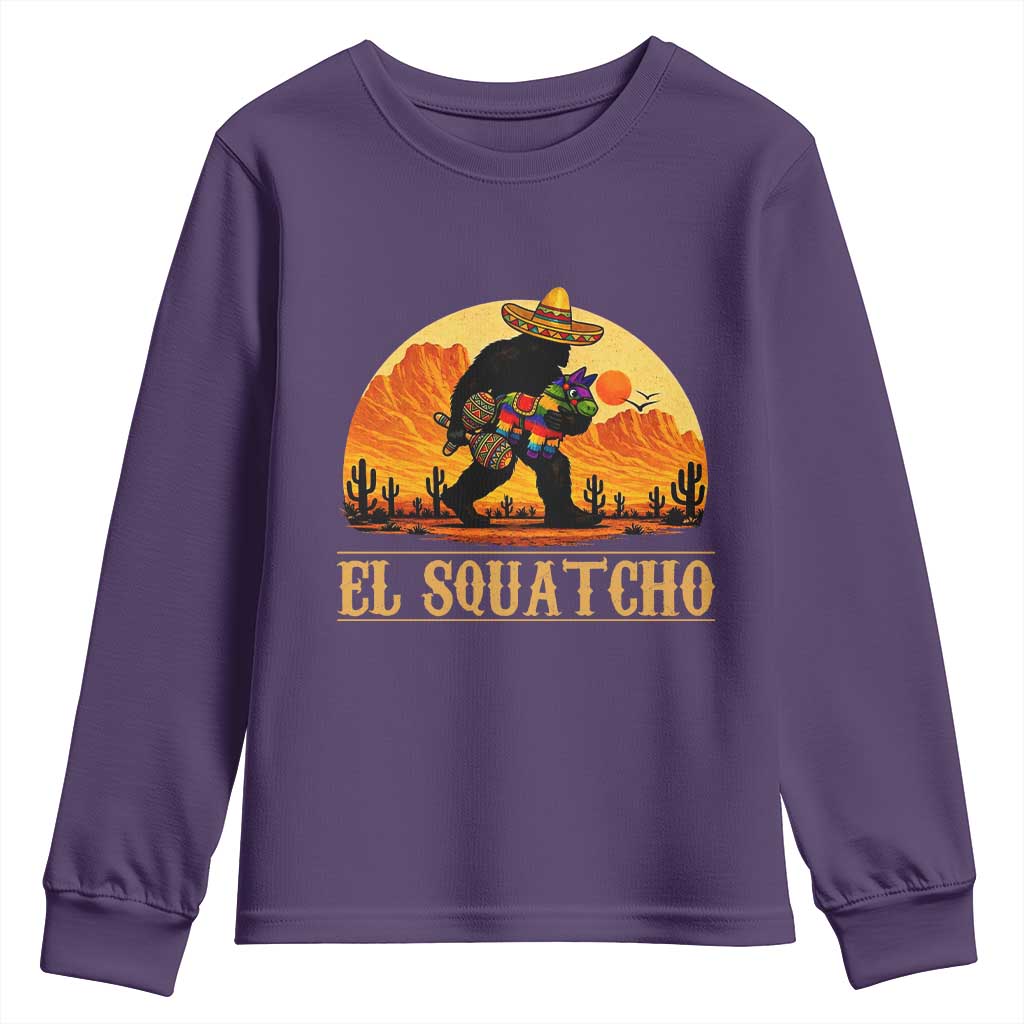 Funny El Squatcho Cinco De Mayo Fiesta Gift Youth Sweatshirt TS12 Purple Print Your Wear