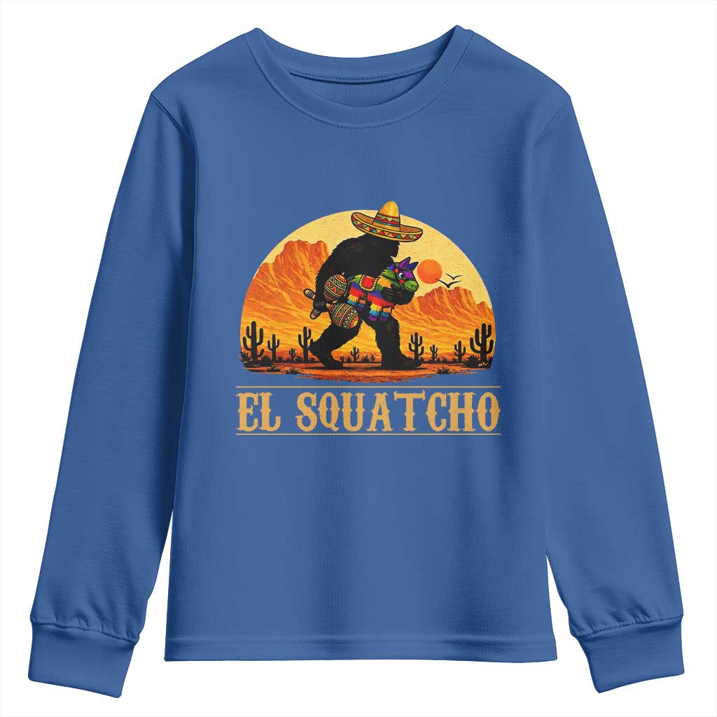 Funny El Squatcho Cinco De Mayo Fiesta Gift Youth Sweatshirt TS12 Royal Blue Print Your Wear
