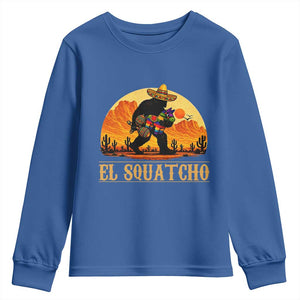 Funny El Squatcho Cinco De Mayo Fiesta Gift Youth Sweatshirt TS12 Royal Blue Print Your Wear