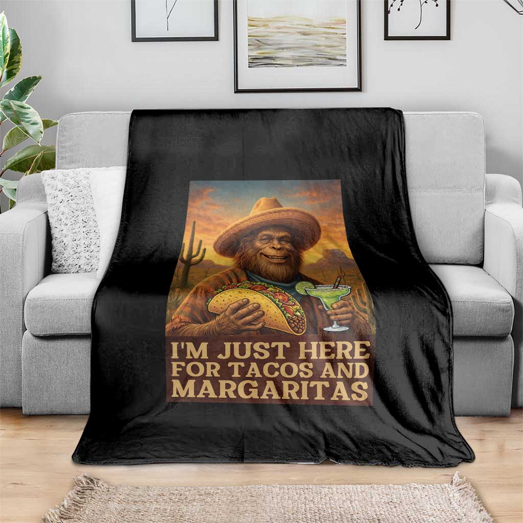 Funny El Squatcho Cinco De Mayo Throw Blanket Just Here For Tacos And Margaritas TS12 Print Your Wear