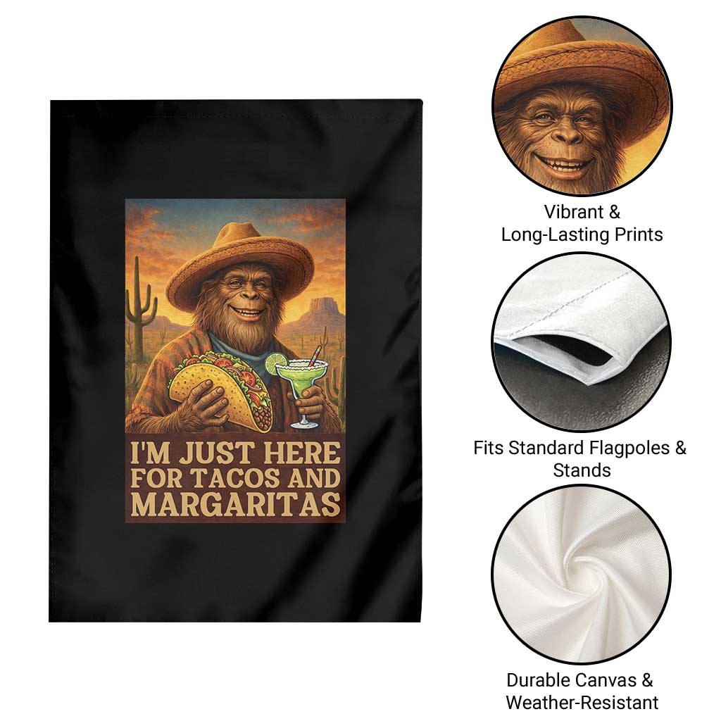 Funny El Squatcho Cinco De Mayo Garden Flag Just Here For Tacos And Margaritas TS12 Print Your Wear