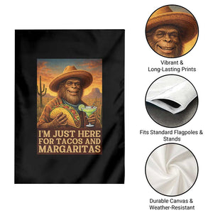 Funny El Squatcho Cinco De Mayo Garden Flag Just Here For Tacos And Margaritas TS12 Print Your Wear