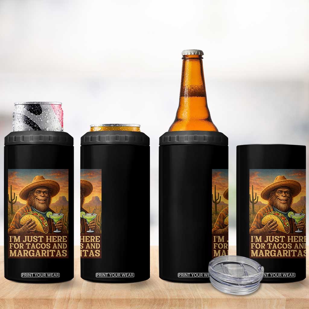 Funny El Squatcho Cinco De Mayo 4 in 1 Can Cooler Tumbler Just Here For Tacos And Margaritas TS12 Print Your Wear