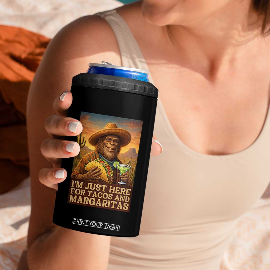 Funny El Squatcho Cinco De Mayo 4 in 1 Can Cooler Tumbler Just Here For Tacos And Margaritas TS12 Print Your Wear