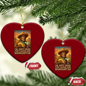 Funny El Squatcho Cinco De Mayo Ceramic Ornament Just Here For Tacos And Margaritas TS12 Print Your Wear