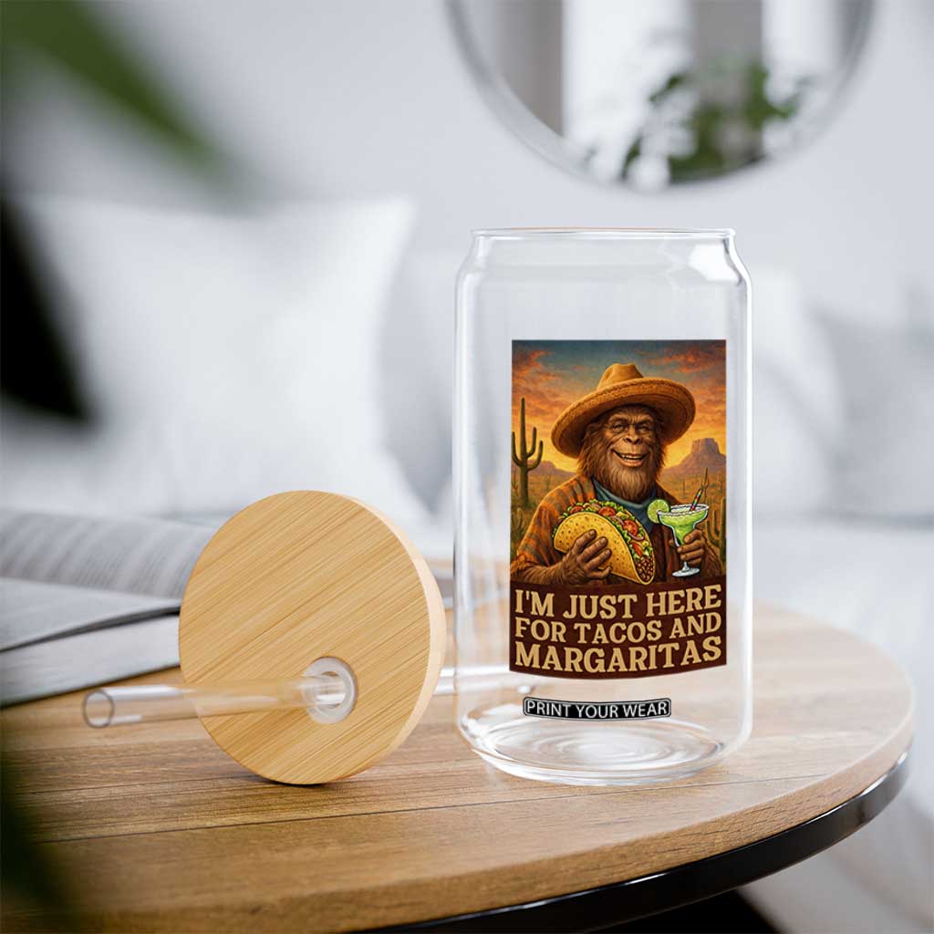 Funny El Squatcho Cinco De Mayo Glass Can Just Here For Tacos And Margaritas TS12 Print Your Wear