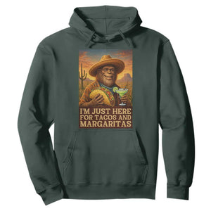 Funny El Squatcho Cinco De Mayo Hoodie Just Here For Tacos And Margaritas TS12 Dark Forest Green Print Your Wear