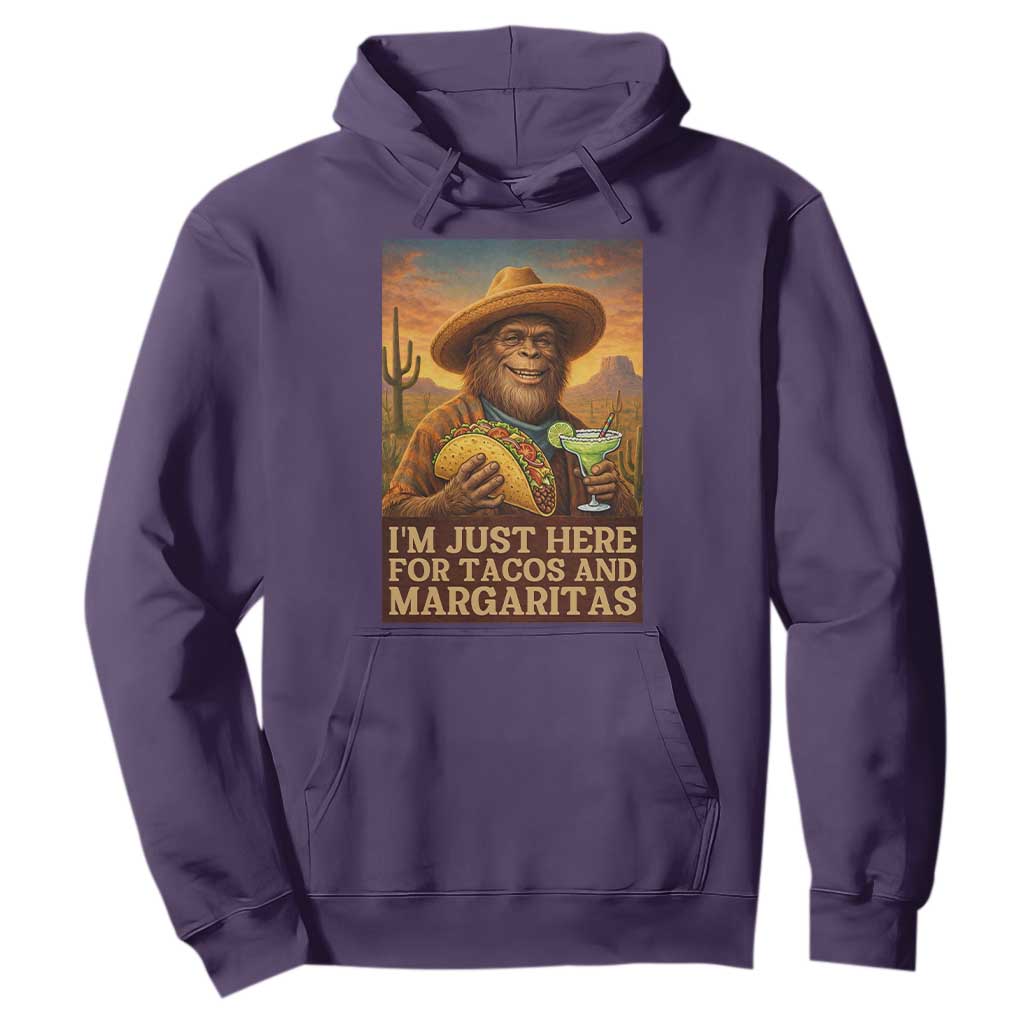 Funny El Squatcho Cinco De Mayo Hoodie Just Here For Tacos And Margaritas TS12 Purple Print Your Wear