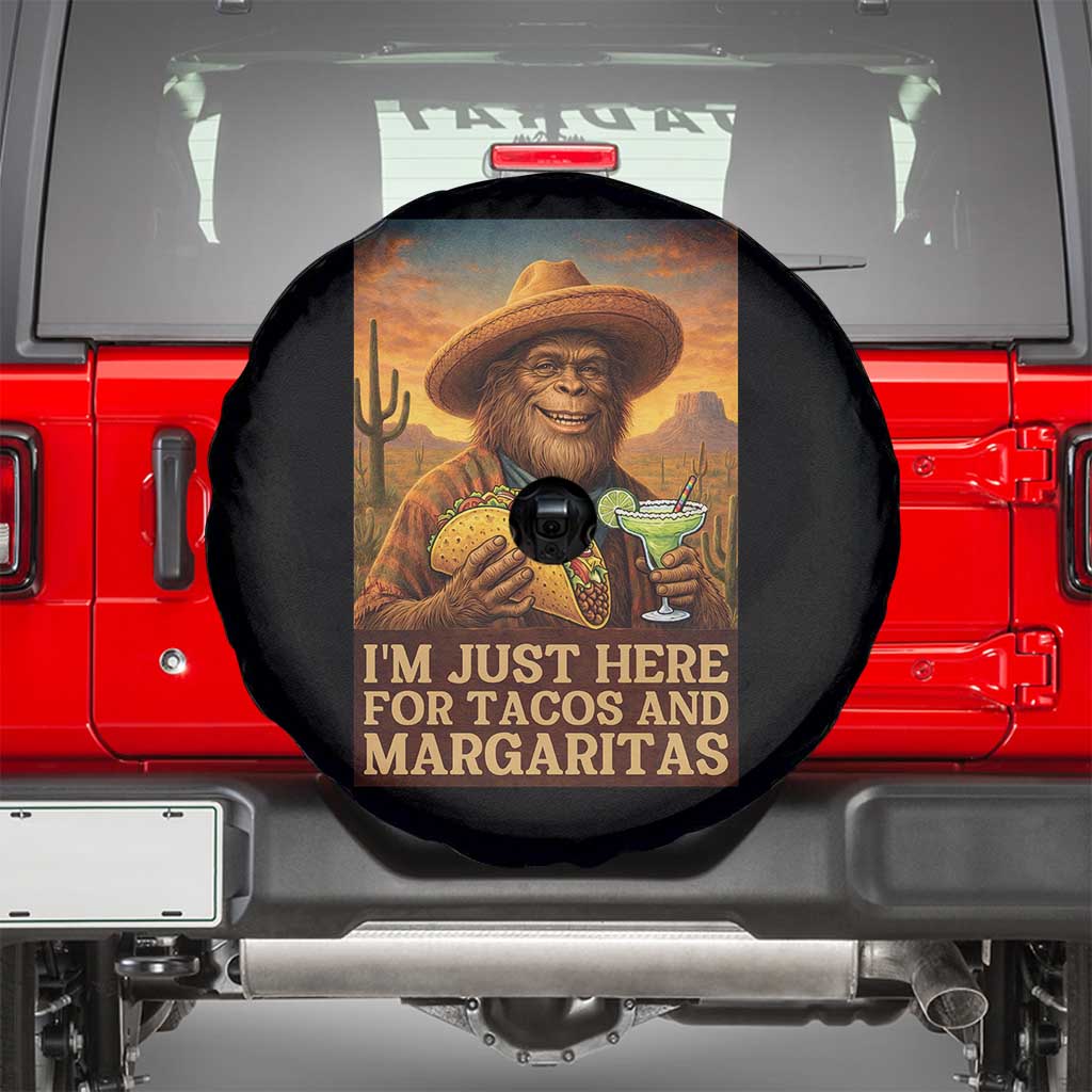 Funny El Squatcho Cinco De Mayo Spare Tire Cover Just Here For Tacos And Margaritas TS12 Black Print Your Wear
