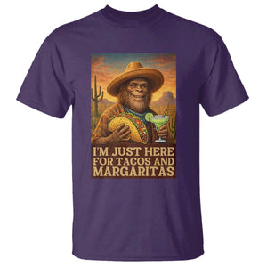 Funny El Squatcho Cinco De Mayo T Shirt Just Here For Tacos And Margaritas TS12 Purple Print Your Wear