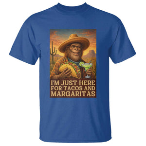 Funny El Squatcho Cinco De Mayo T Shirt Just Here For Tacos And Margaritas TS12 Royal Blue Print Your Wear
