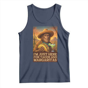Funny El Squatcho Cinco De Mayo Tank Top Just Here For Tacos And Margaritas TS12 Navy Print Your Wear