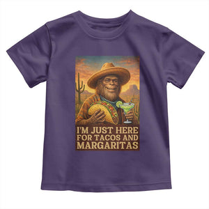 Funny El Squatcho Cinco De Mayo Toddler T Shirt Just Here For Tacos And Margaritas TS12 Purple Print Your Wear