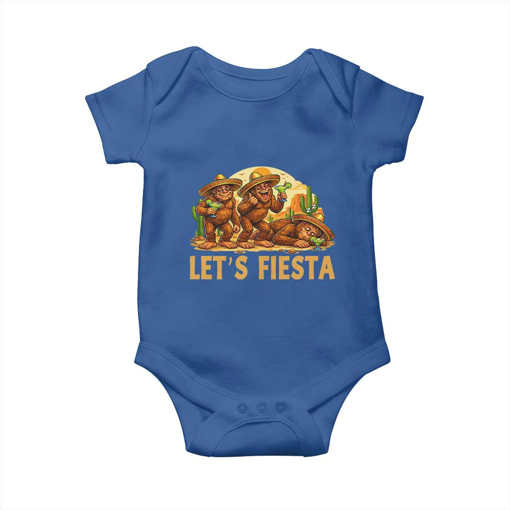 Funny Drunk Bigfoot Cinco De Mayo Baby Onesie Lets Fiesta Party Gift TS12 Royal Blue Print Your Wear