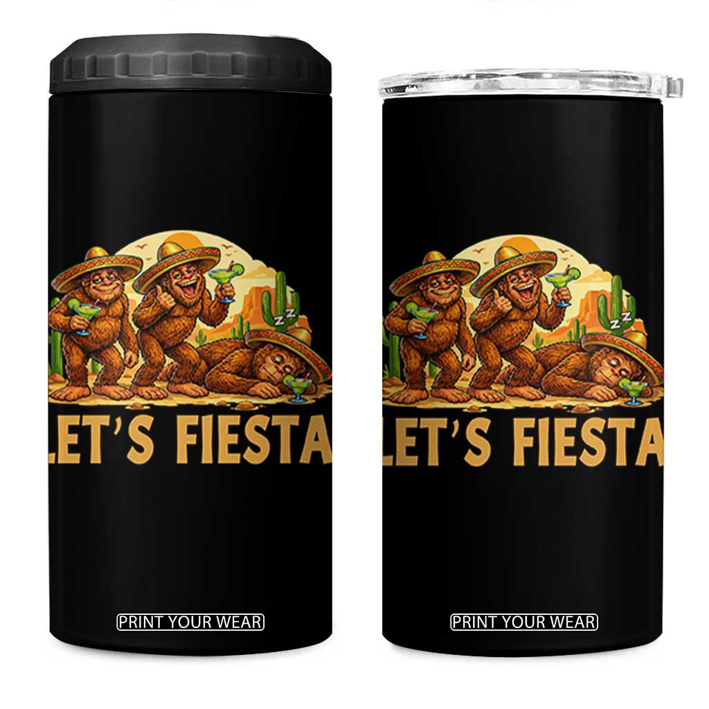 Funny Drunk Bigfoot Cinco De Mayo 4 in 1 Can Cooler Tumbler Lets Fiesta Party Gift TS12 One Size: 16 oz Black Print Your Wear