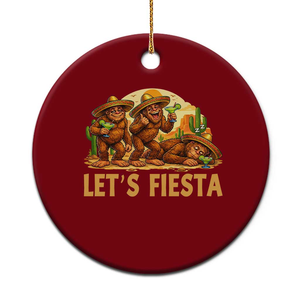 Funny Drunk Bigfoot Cinco De Mayo Ceramic Ornament Lets Fiesta Party Gift TS12 1pc Red Print Your Wear