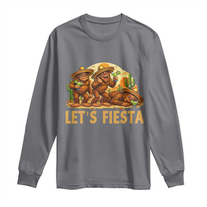 Funny Drunk Bigfoot Cinco De Mayo Long Sleeve Shirt Lets Fiesta Party Gift TS12 Charcoal Print Your Wear